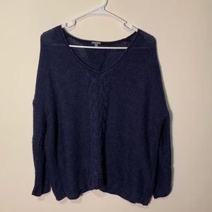 Open back navy sweater